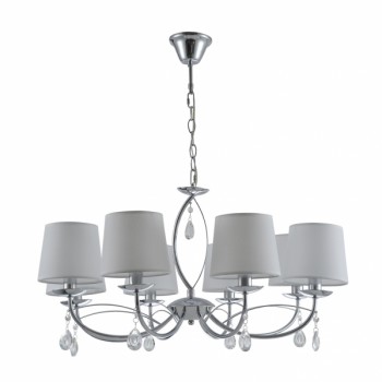 Distribuidor - Lâmpadas Diversas | Lâmpadas Clássicas | LAMPARA MONTERREY 8XE14 CROMO PANTALLA BLANCA Ref: 121658020